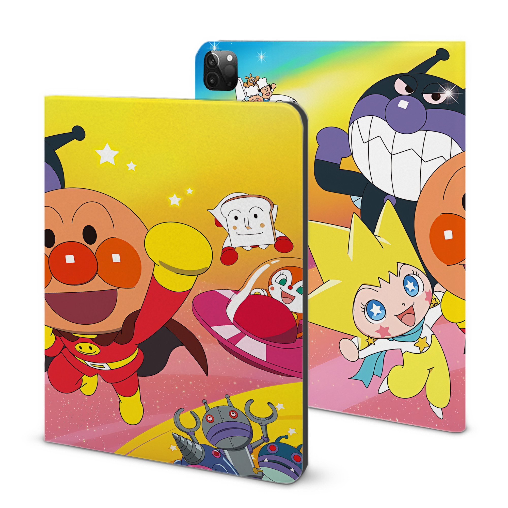 （画像用） アンパンマン Anpanman IPadケース ペンホルダー付き ブックスタイルデザイン